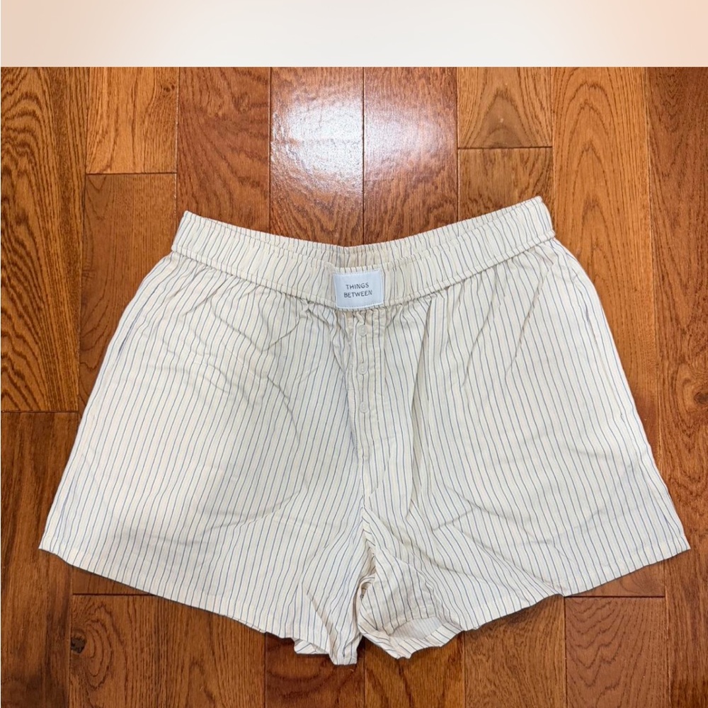 Things Between Cream Pinstripe Women's Shorts